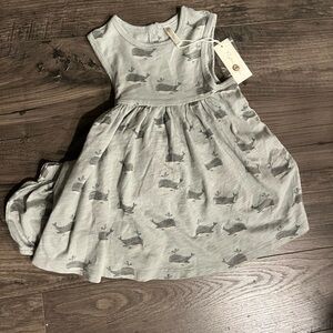 Adorable Gray Whale Patterned Kids Dress